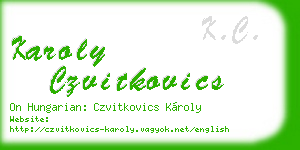 karoly czvitkovics business card