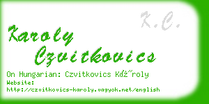 karoly czvitkovics business card